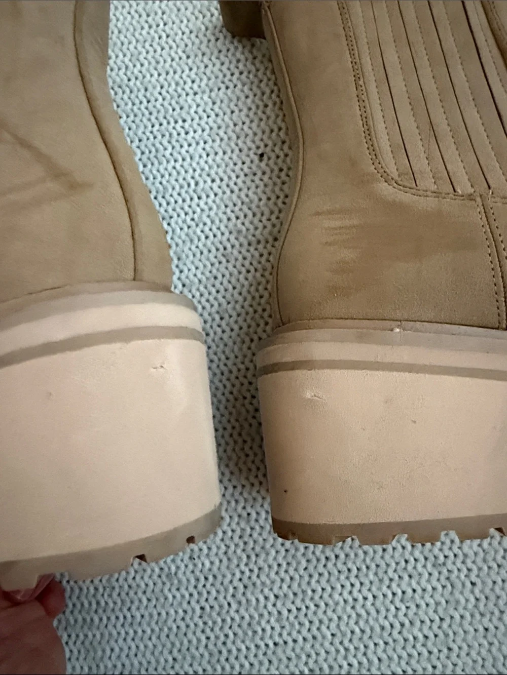 J Crew Nubuck Lug-Sole Heeded Chelsea Boots Size 8.5